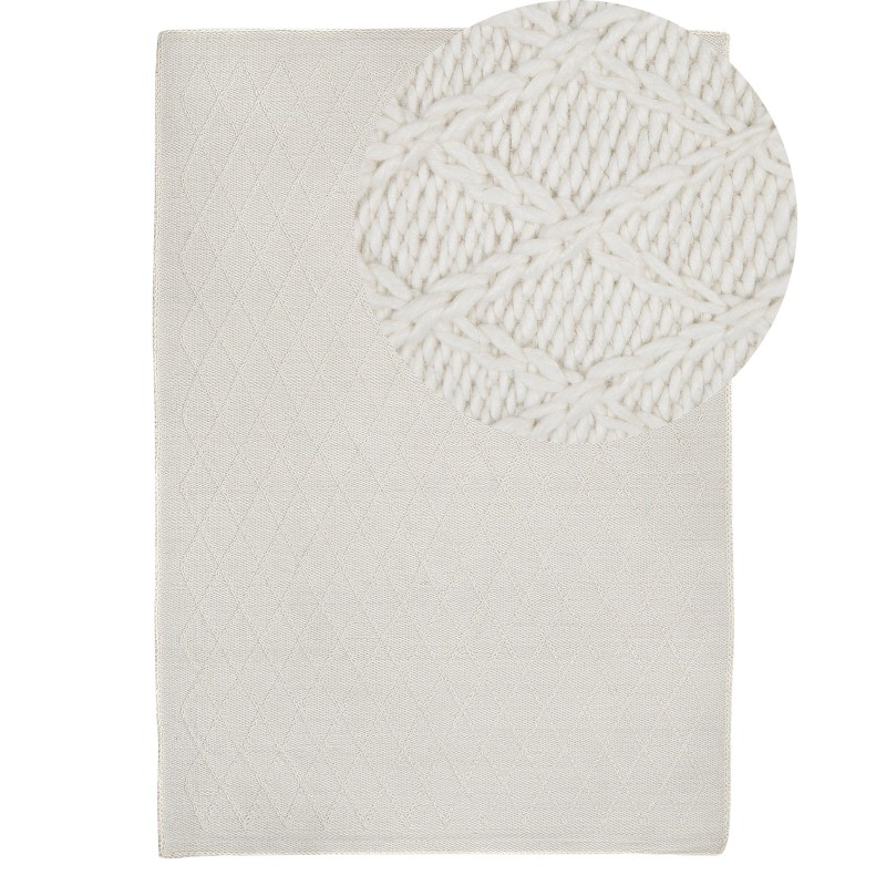 Dywan wełniany 140 x 200 cm złamana biel ERZIN