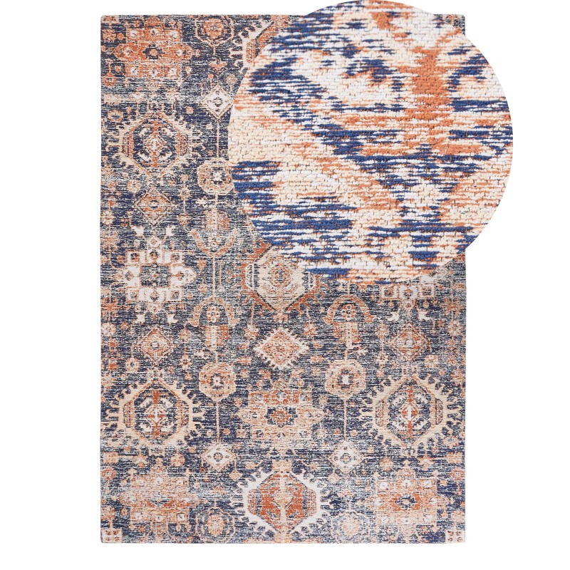 Dywan bawełniany 140 x 200 cm niebiesko-czerwony KURIN