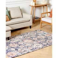 Dywan bawełniany 140 x 200 cm niebiesko-czerwony KURIN