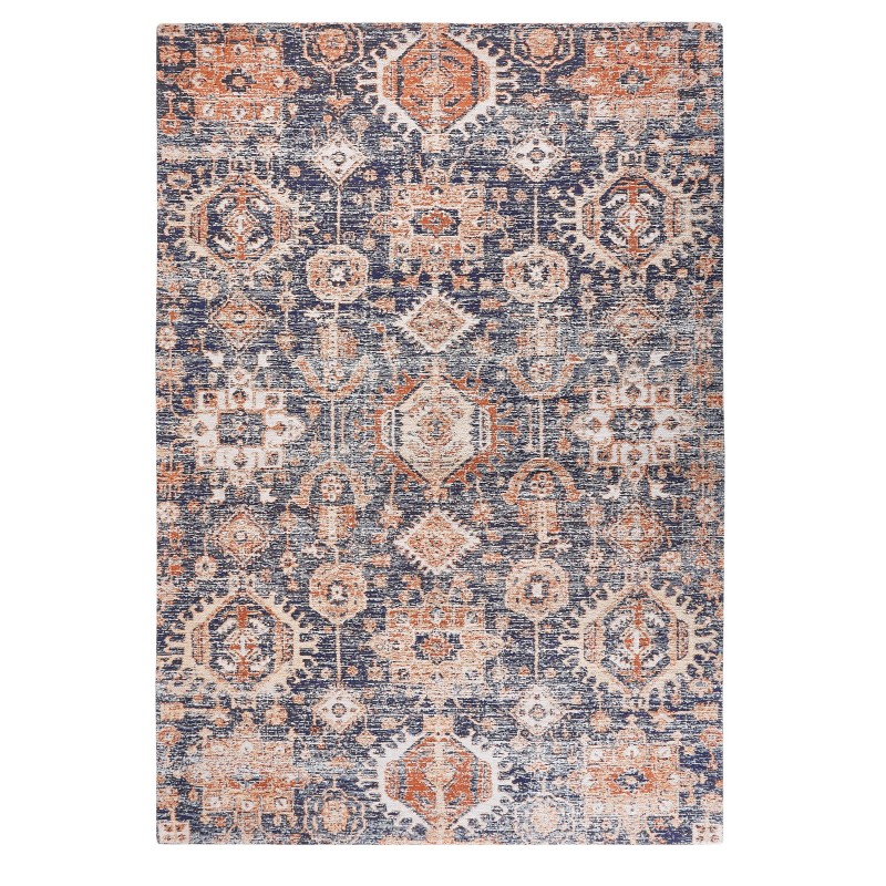 Dywan bawełniany 140 x 200 cm niebiesko-czerwony KURIN