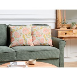 Zestaw 2 poduszek dekoracyjnych ZAHRIYE 45 x 45 cm Różowy Wzór kwiatowy