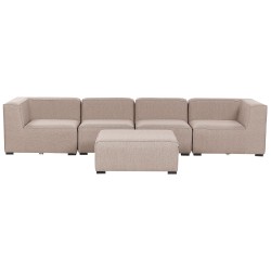 Sofa ogrodowa z otomaną dla 4 osób AREZZO Modułowy Beżowy