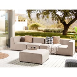 Sofa ogrodowa z otomaną dla 4 osób AREZZO Modułowy Beżowy