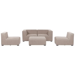 Sofa ogrodowa z otomaną dla 4 osób AREZZO Modułowy Beżowy