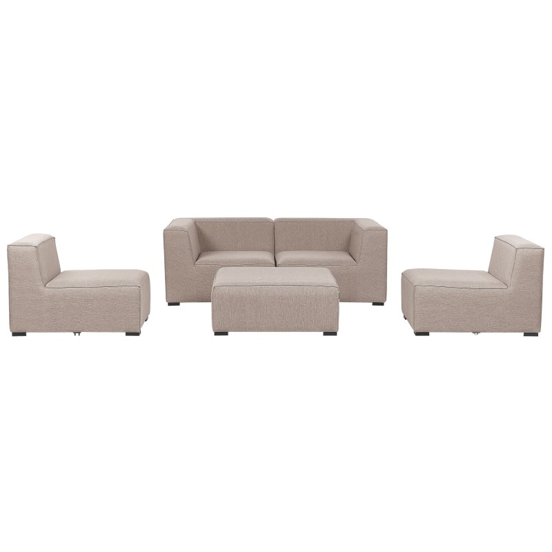 Sofa ogrodowa z otomaną dla 4 osób AREZZO Modułowy Beżowy