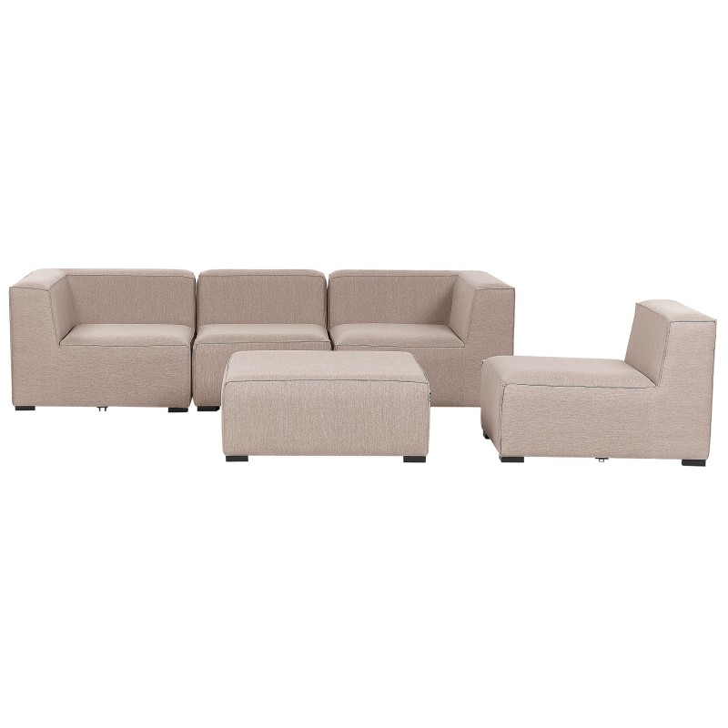 Sofa ogrodowa z otomaną dla 4 osób AREZZO Modułowy Beżowy