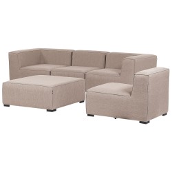 Sofa ogrodowa z otomaną dla 4 osób AREZZO Modułowy Beżowy