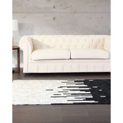 Dywan skórzany 160 x 230 cm czarno-biały BOLU
