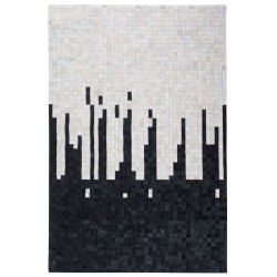 Dywan skórzany 160 x 230 cm czarno-biały BOLU