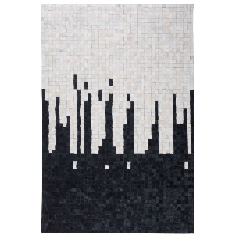 Dywan skórzany 160 x 230 cm czarno-biały BOLU