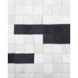Dywan skórzany 160 x 230 cm czarno-biały BOLU