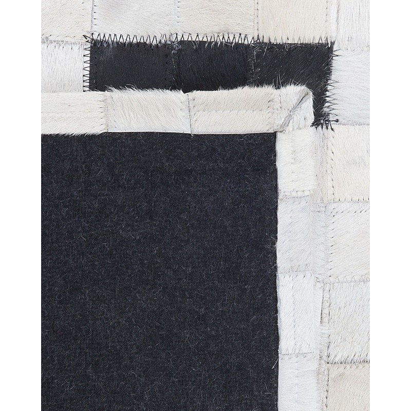 Dywan skórzany 160 x 230 cm czarno-biały BOLU