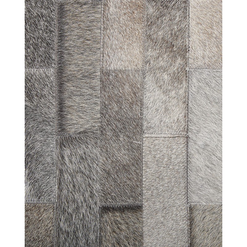 Dywan patchworkowy okrągły skórzany ⌀ 140 cm brązowo-beżowy DUTLAR