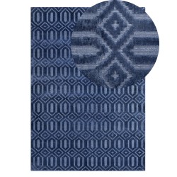 Dywan wiskozowy 140 x 200 cm niebieski ADATEPE