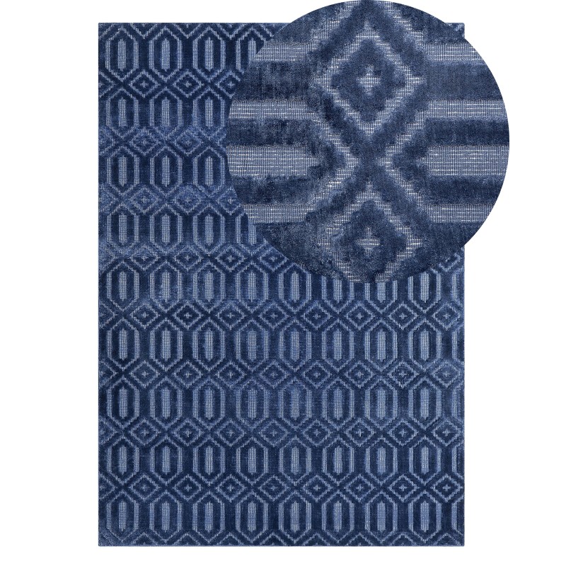 Dywan wiskozowy 140 x 200 cm niebieski ADATEPE