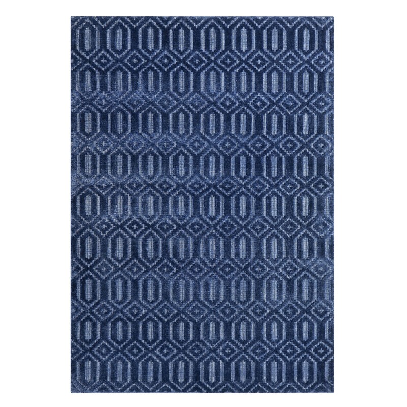 Dywan wiskozowy 140 x 200 cm niebieski ADATEPE