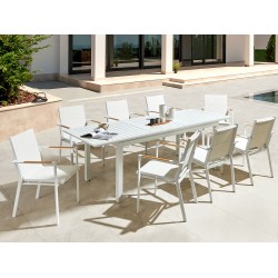 Stół ogrodowy rozkładany SKALOMA 180/240 cm 90 cm Metal Biały