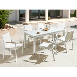 Stół ogrodowy rozkładany SKALOMA 180/240 cm 90 cm Metal Biały