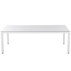 Stół ogrodowy ITALY 220 cm 100 cm Szkło Biały