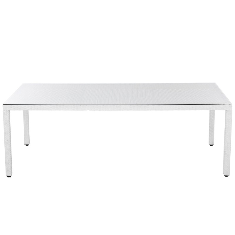 Stół ogrodowy ITALY 220 cm 100 cm Szkło Biały