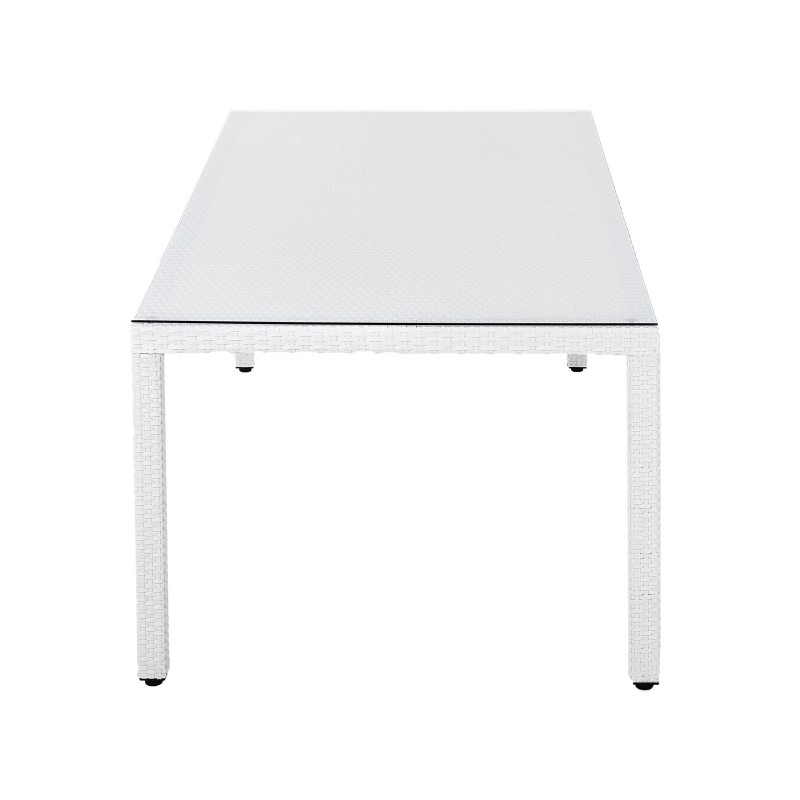 Stół ogrodowy ITALY 220 cm 100 cm Szkło Biały