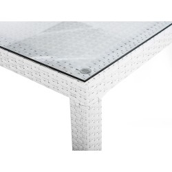 Stół ogrodowy ITALY 220 cm 100 cm Szkło Biały