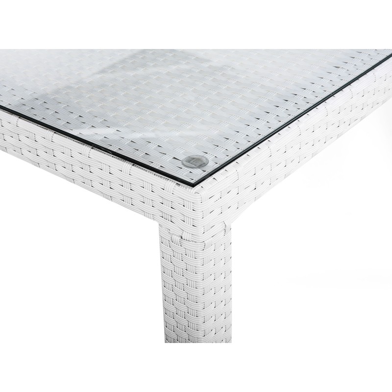 Stół ogrodowy ITALY 220 cm 100 cm Szkło Biały