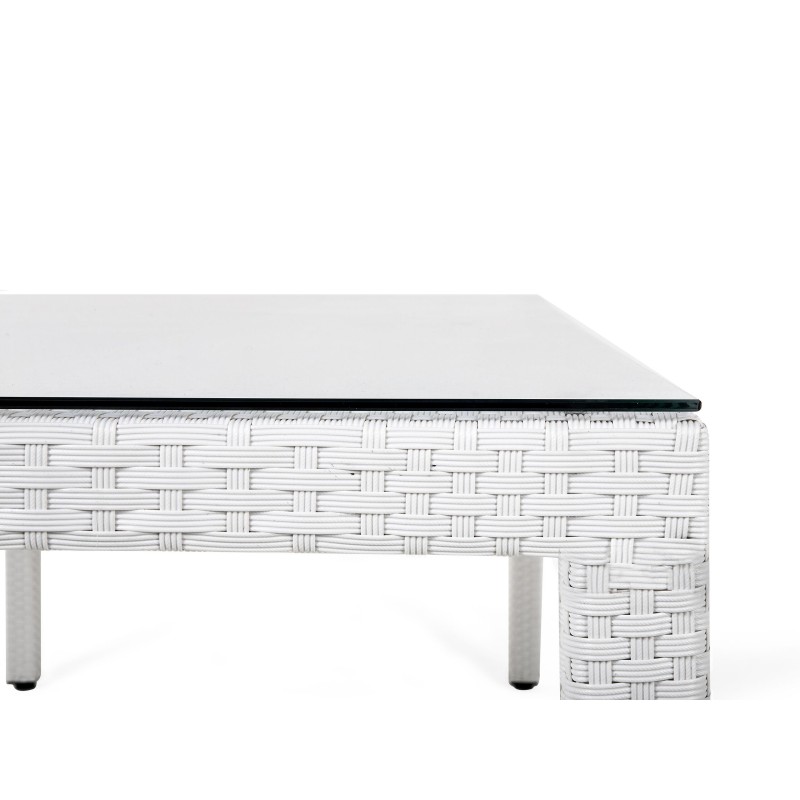 Stół ogrodowy ITALY 220 cm 100 cm Szkło Biały
