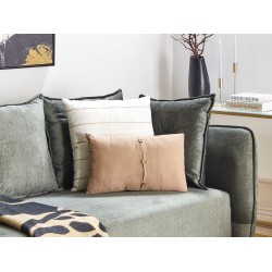 Zestaw 2 poduszek dekoracyjnych BANORI Len 30 x 50 cm Beżowy Jednolity