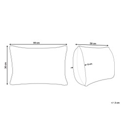 Zestaw 2 poduszek dekoracyjnych BANORI Len 30 x 50 cm Beżowy Jednolity