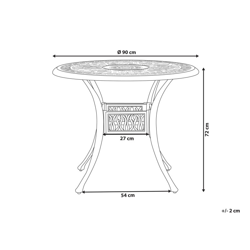 Stolik bistro ANCONA 90 cm 90 cm Metal Biały