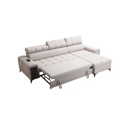 Esquina Venna I maxi con función de cama y puerto USB - Terciopelo, Avra 9