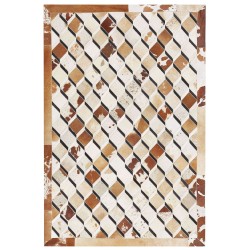 Dywan patchwork skórzany 160 x 230 cm brązowy SERINOVA