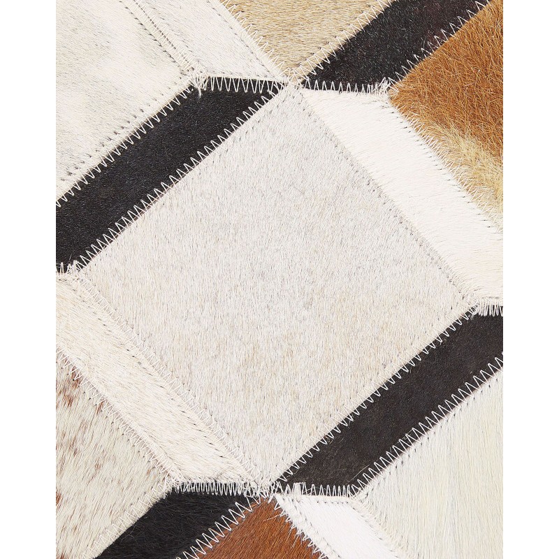 Dywan patchwork skórzany 160 x 230 cm brązowy SERINOVA