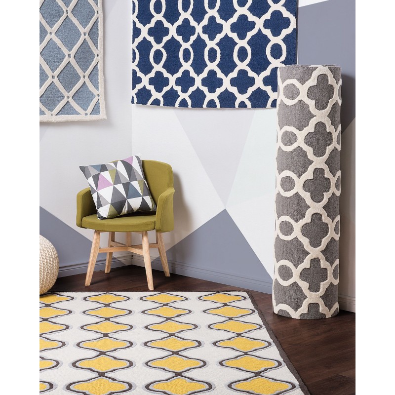 Dywan wełniany 140 x 200 cm szary ZILE