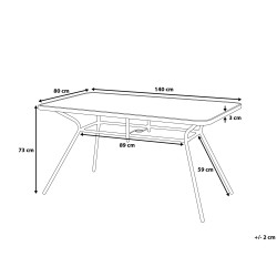 Stół ogrodowy LIVO 140 cm 80 cm Szkło Czarny