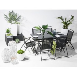 Stół ogrodowy LIVO 140 cm 80 cm Szkło Czarny