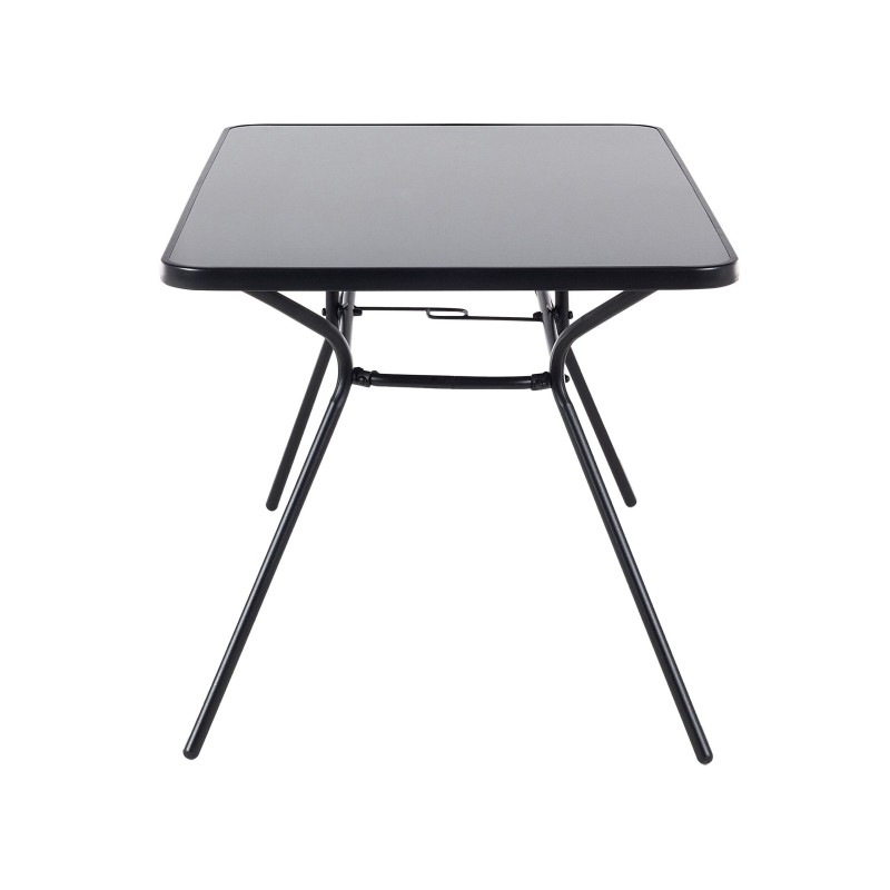 Stół ogrodowy LIVO 140 cm 80 cm Szkło Czarny