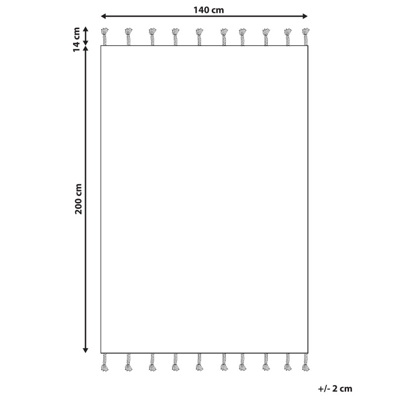 Dywan bawełniany 140 x 200 cm biało-czarny AGADIR