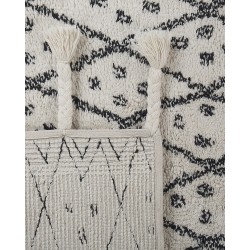 Dywan bawełniany 140 x 200 cm biało-czarny AGADIR