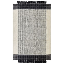 Dywan wełniany 140 x 200 cm biało-czarny KETENLI