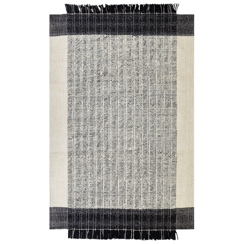 Dywan wełniany 140 x 200 cm biało-czarny KETENLI