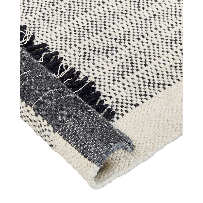 Dywan wełniany 140 x 200 cm biało-czarny KETENLI