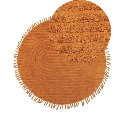 Dywan okrągły bawełniany ø 140 cm pomarańczowy HALFETI