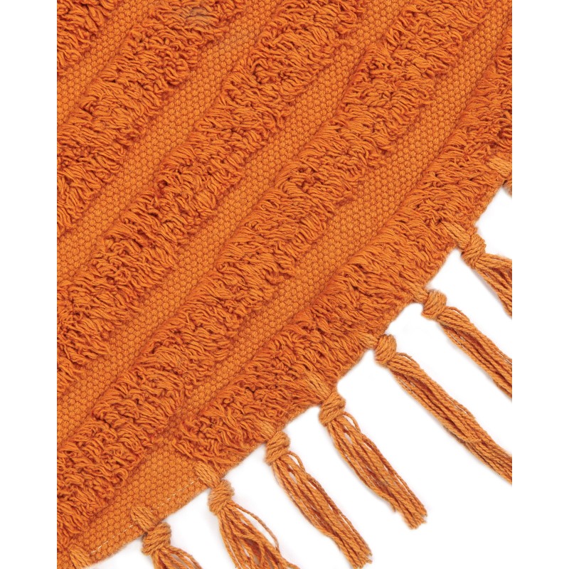 Dywan okrągły bawełniany ø 140 cm pomarańczowy HALFETI