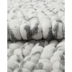 Dywan z filcowych kulek 160 x 230 cm jasnoszary AMDO