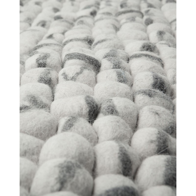 Dywan z filcowych kulek 160 x 230 cm jasnoszary AMDO