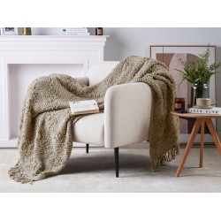 Koc VELLA Bawełna 150 x 200 cm Beżowoszary