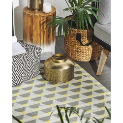 Dywan zewnętrzny 120 x 180 cm szaro-żółty HISAR