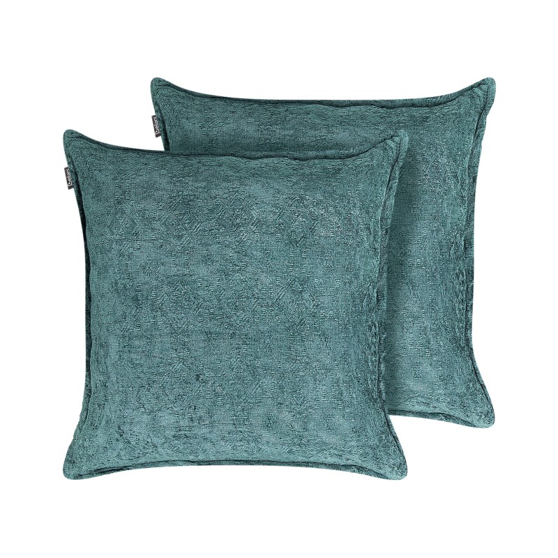 Zestaw 2 poduszek dekoracyjnych VERPIS Bawełna 50 x 50 cm Niebieski Jednolity